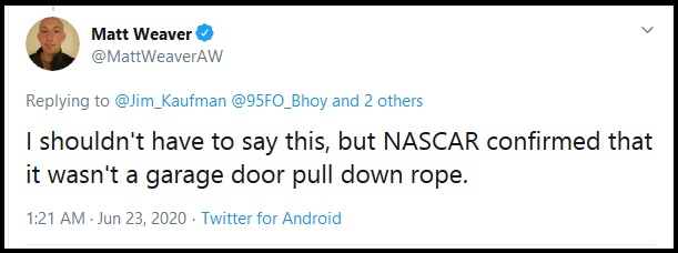 Fake Noose – The NASCAR Bubba Wallace “Rope Noose” Was a Purposeful Hoax… | The Last Refuge