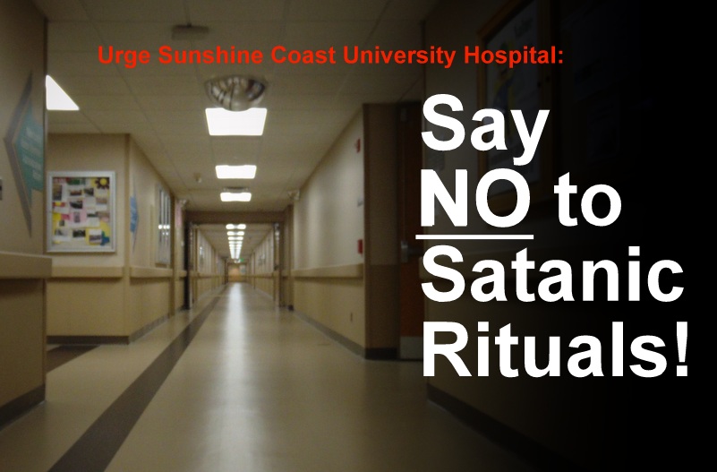 Protest Against Satanic Pentagram at Hospital --