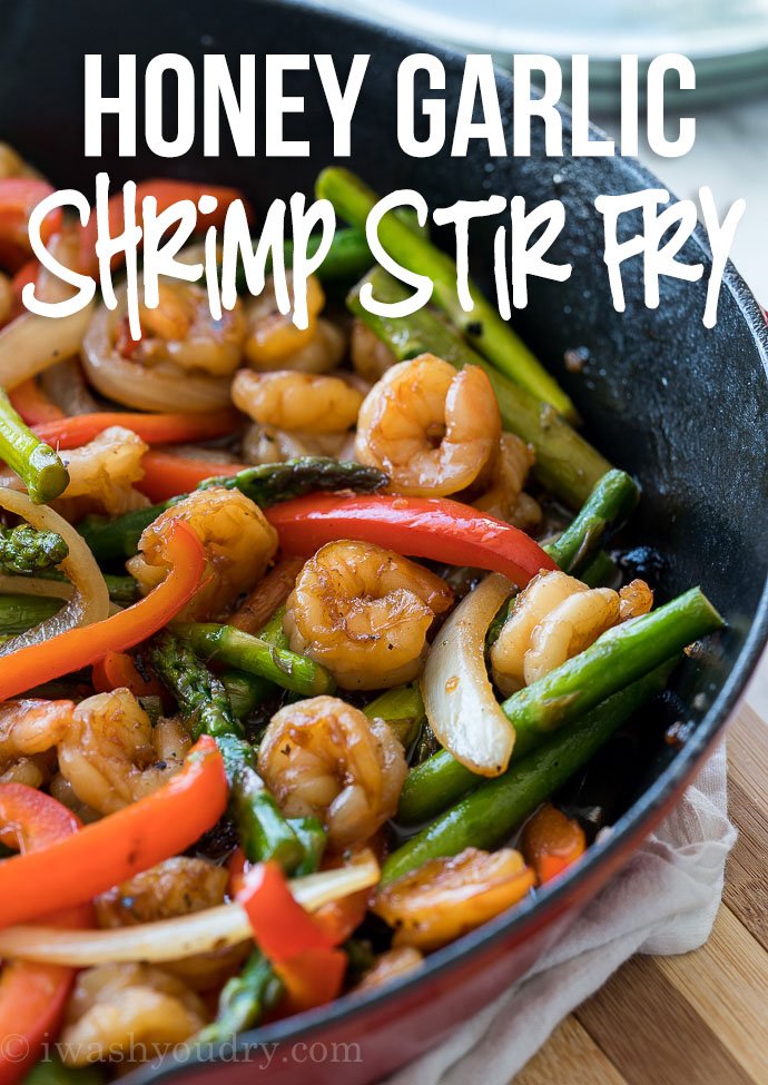 Honey Garlic Shrimp Stir Fry | I Wash You Dry