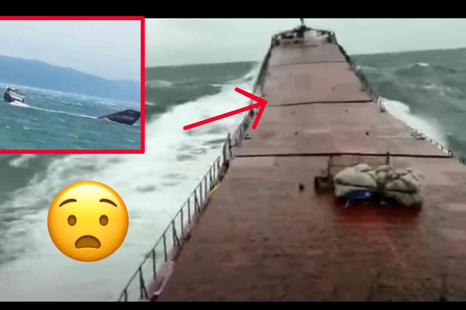 Watch this cargo ship snap IN HALF during a storm. The crew captured the whole terrifying incident on video. | Not the Bee