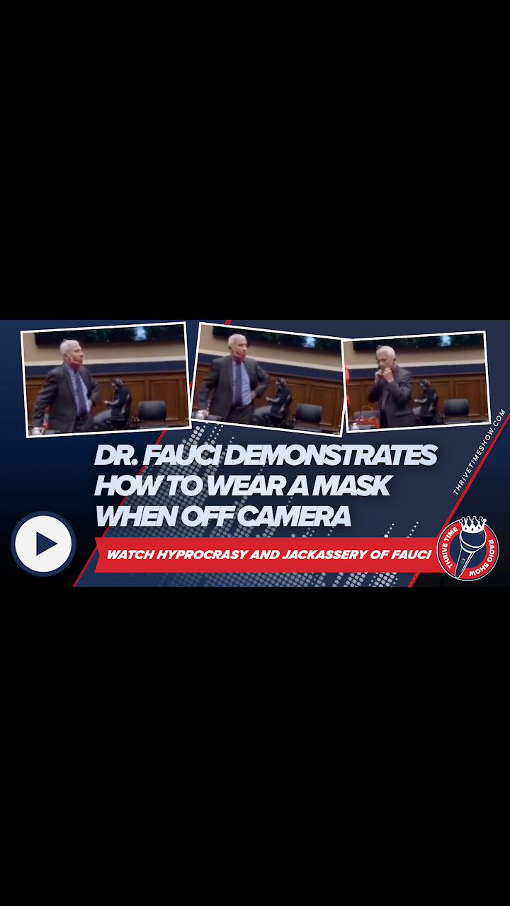 Dr Fauci Demonstrates the Proper Way to Wear a Mask When Off Camera