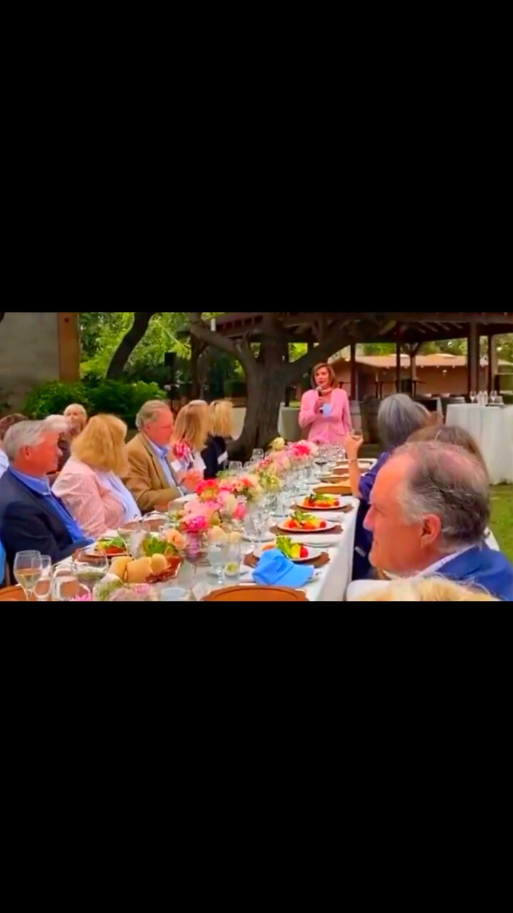 Pelosi & Globalist Exposed Having Lunch While All Maskless at Her Fundraiser In Napa Valley