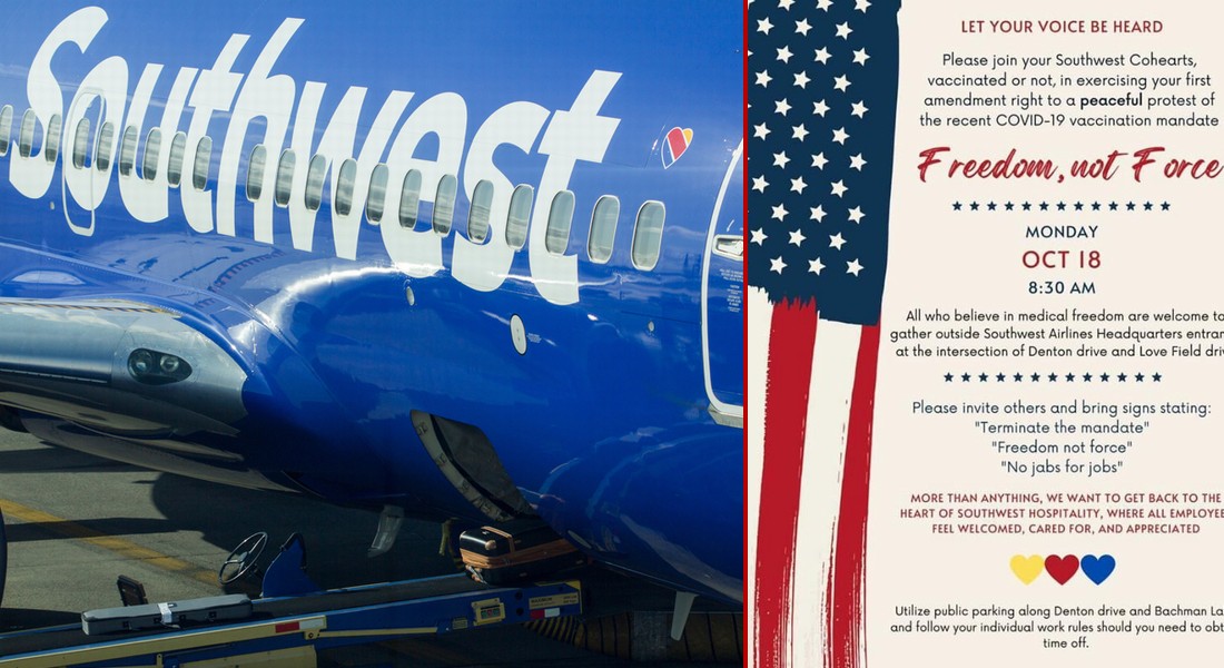 Southwest Employees are Now Organizing Peaceful Protest Against the Airlines Vaccine Mandate